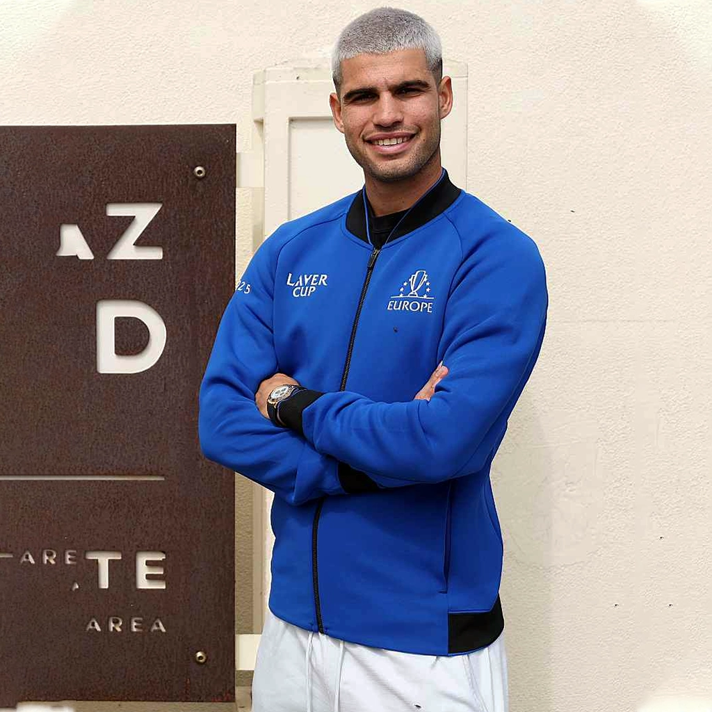 Carlos Alcaraz Team Europe Laver Cup Blue Jacket - Image 3