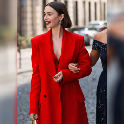 Emily In Paris S05 Lily Collins Red Coat