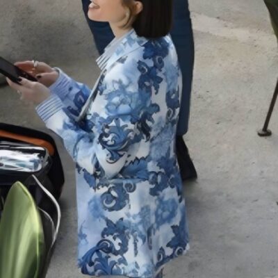 Emily In Paris S05 Lily Collins Blue Printed Blazer