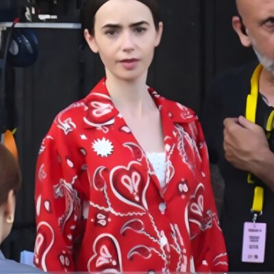 Emily In Paris S05 Lily Collins Red Paisley Shirt