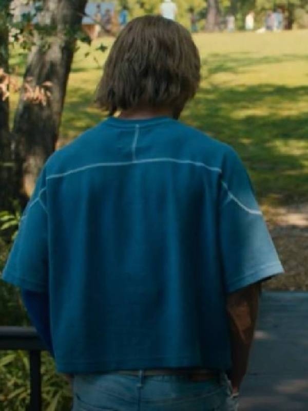 Chad Powers Glen Powell Blue Graphic Shirt - Image 3