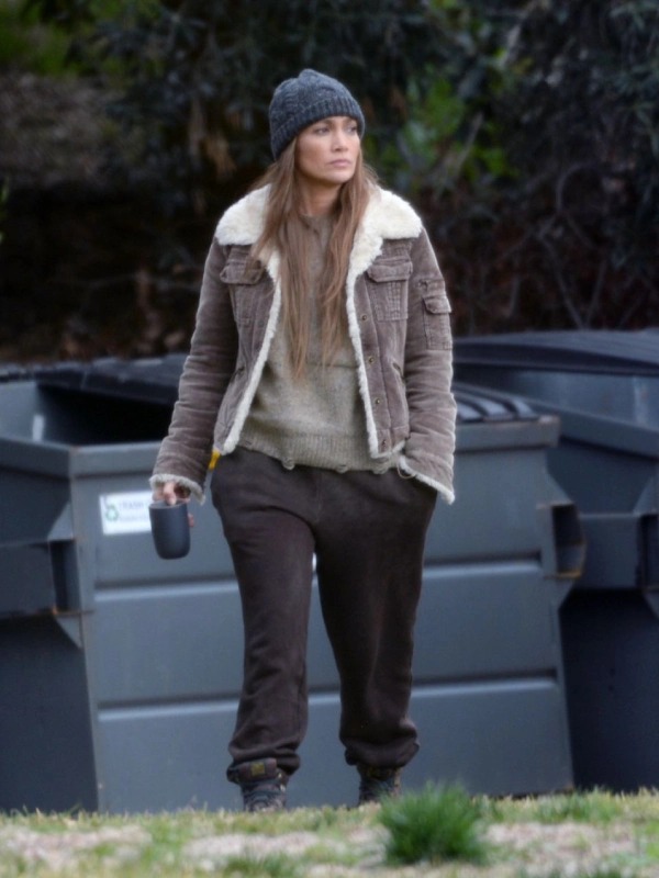 Jennifer Lopez Brown Shearling Jacket