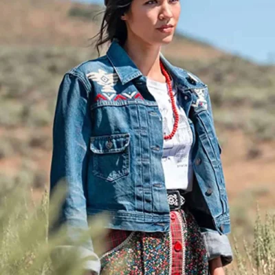 Yellowstone S05 Kelsey Asbille Embroidered Denim Jacket