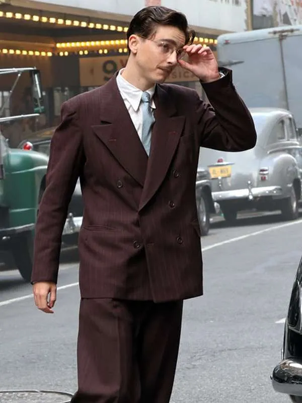 Timothée Chalamet Marty Supreme 2025 Brown Suit