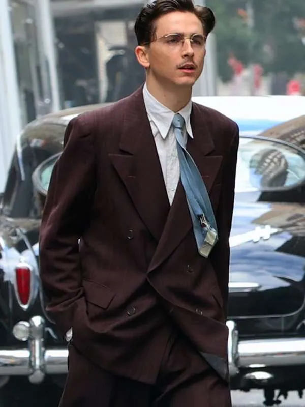 Timothée Chalamet Marty Supreme 2025 Brown Suit - Image 2