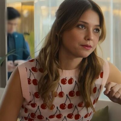 Culpa Nuestra 2025 Nicole Wallace Cherry Print Sweater Vest