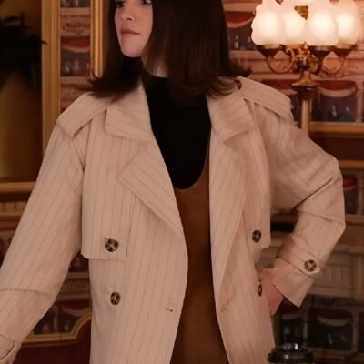 Selena Gomez OMB Pinstripe Trench Coat