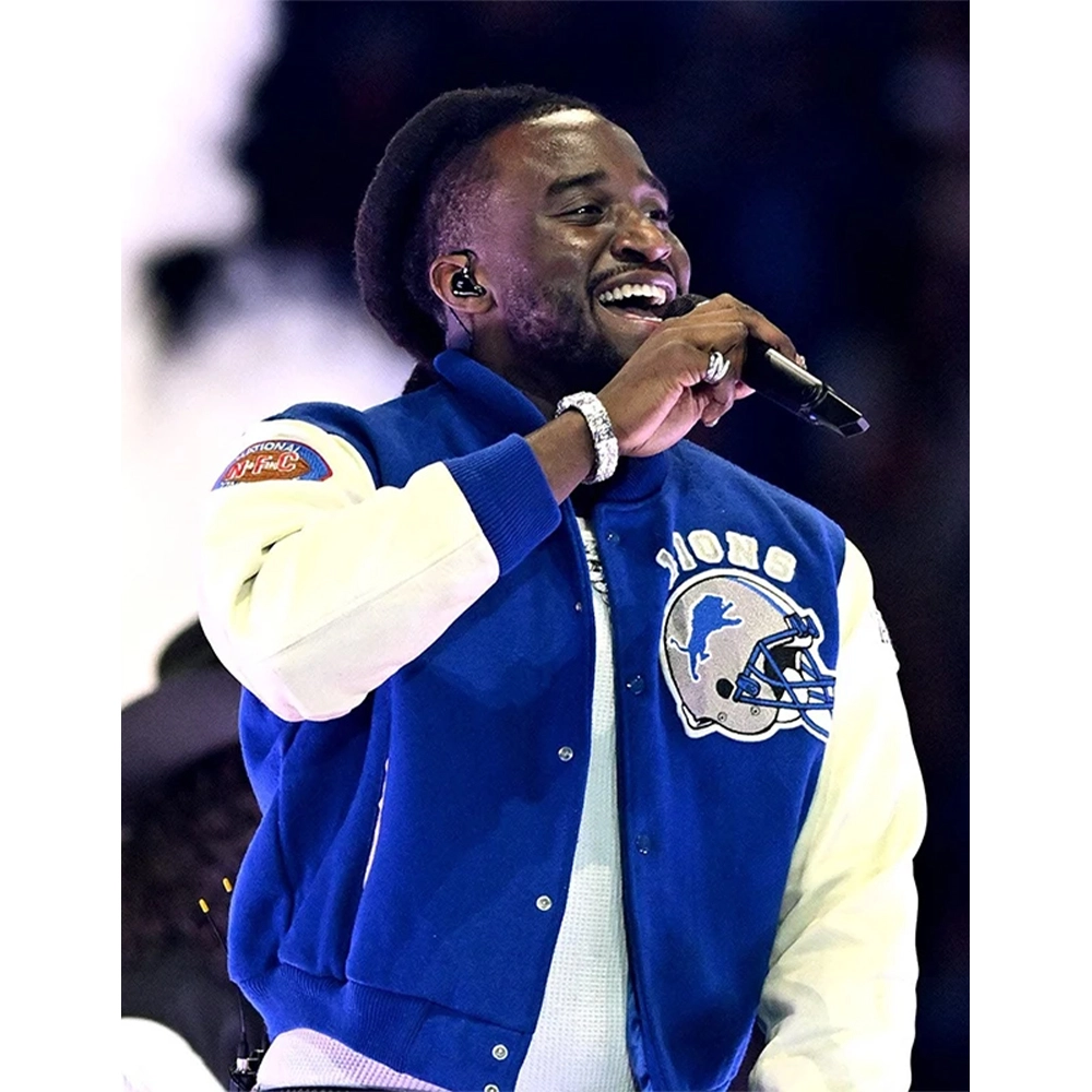 Shaboozey Detroit Lions Wool Varsity Jacket