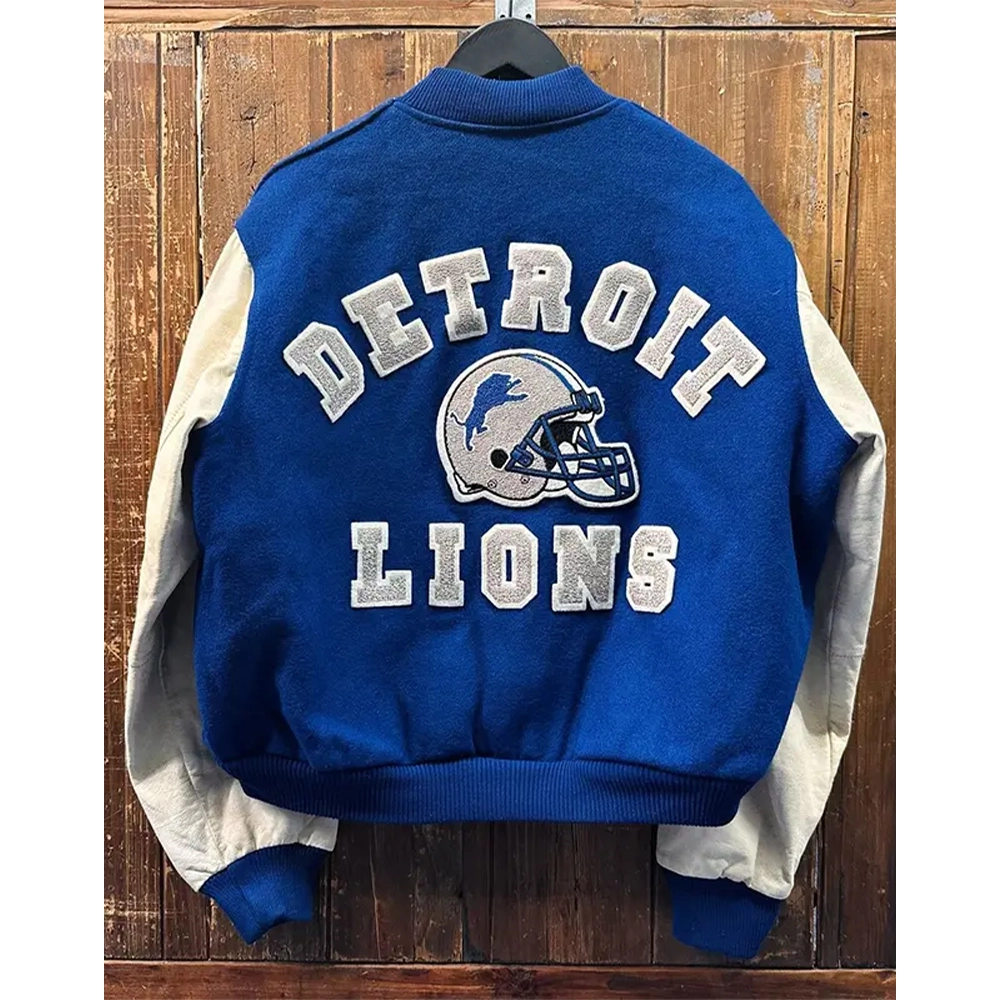 Shaboozey Detroit Lions Wool Varsity Jacket - Image 3