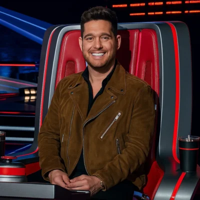 The Voice S28 Michael Buble Brown Suede Jacket