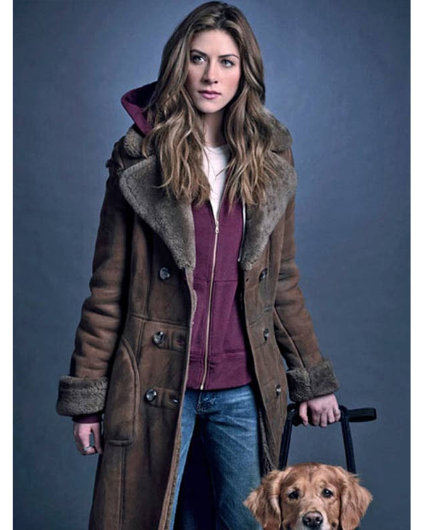 In The Dark S04 Perry Mattfeld Brown Suede Trench Coat