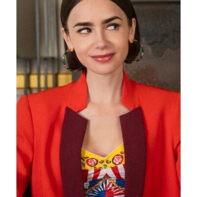 Emily In Paris S05 Lily Collins Two-Tone Red Blazer