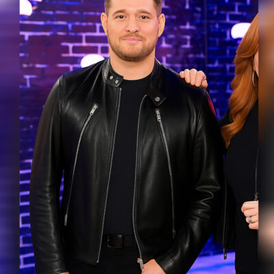 The Voice S28 Michael Buble Black Leather Jacket