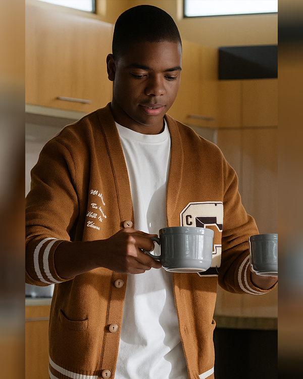 9-1-1 S09 Elijah M. Cooper Brown Cardigan