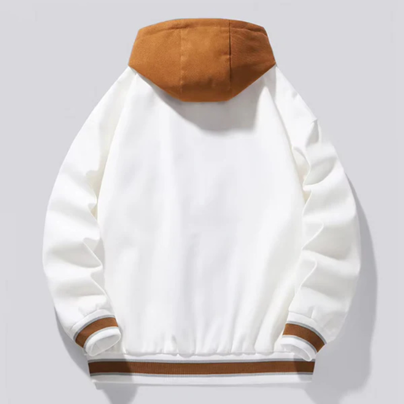 Caleb Hooded Baseball Varsity Jacket - Image 4