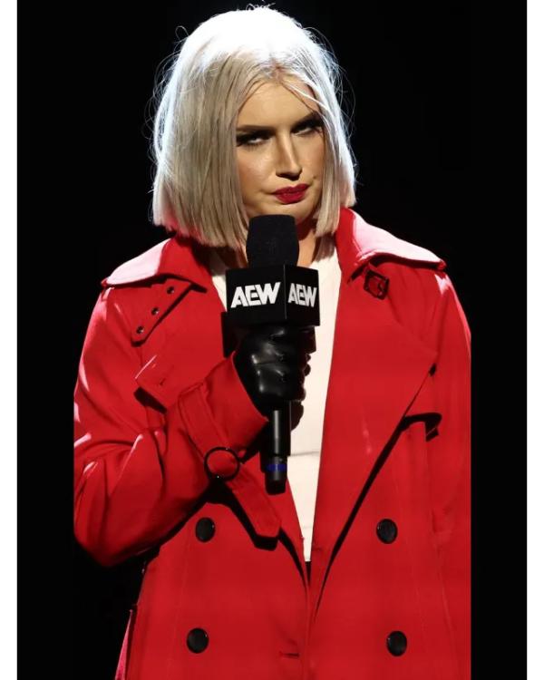 Toni Storm Red Wool Coat - Image 2
