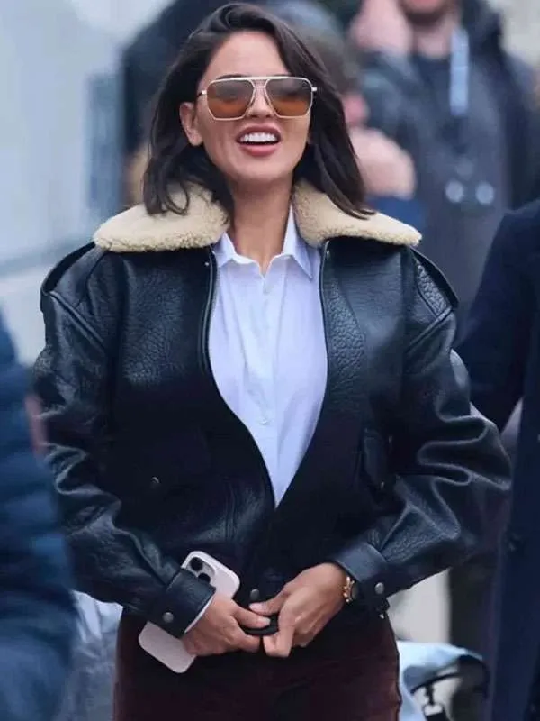 Fountain of Youth Eiza Gonzalez Black Leather Jacket