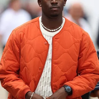 Idris Orange Bomber Jacket