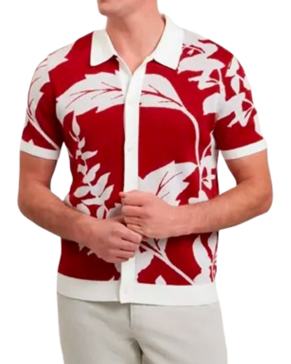 Adam Roberts Red Floral Shirt - Image 2