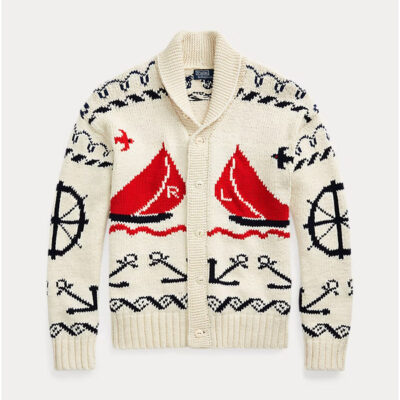 The Baldwins S01 Alec Baldwin Nautical Cardigan