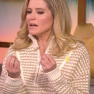 The View 2025 Sara Haines Ivory Stripe Cropped Sweater