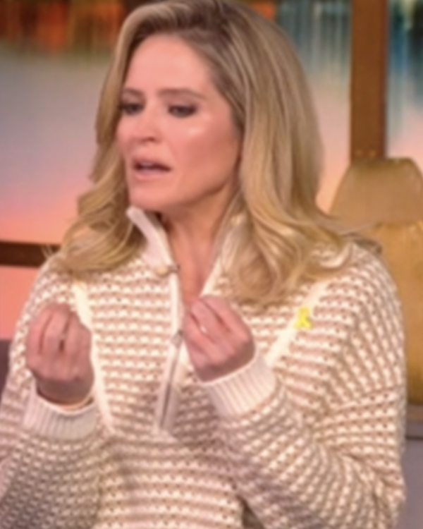 The View 2025 Sara Haines Ivory Stripe Cropped Sweater