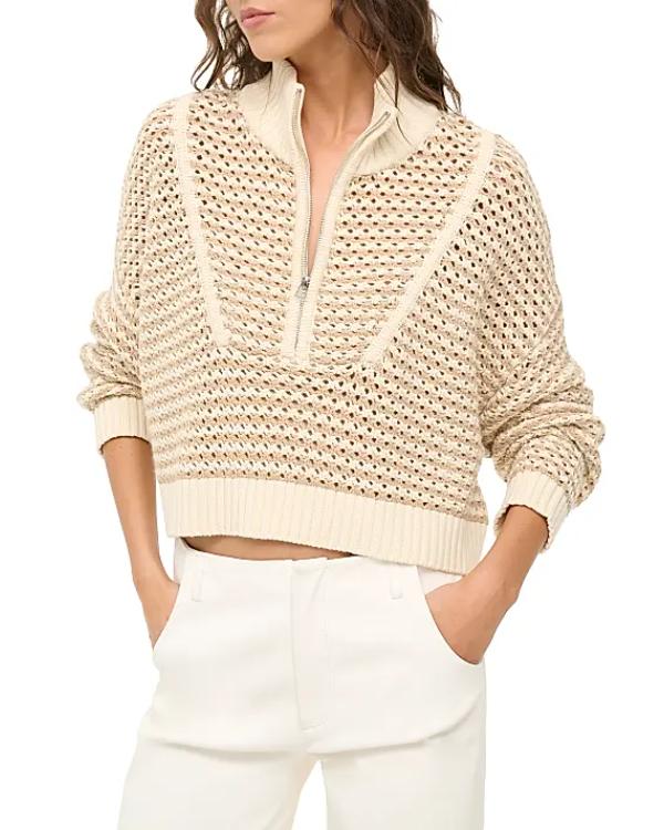 The View 2025 Sara Haines Ivory Stripe Cropped Sweater - Image 4