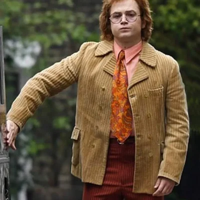Rocketman Taron Egerton Corduroy Coat