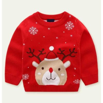 Christmas Snowflake & Deer Red Sweater