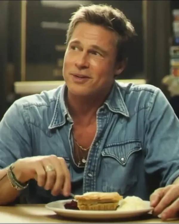 F1 The Movie Brad Pitt Western Denim Shirt - Image 2