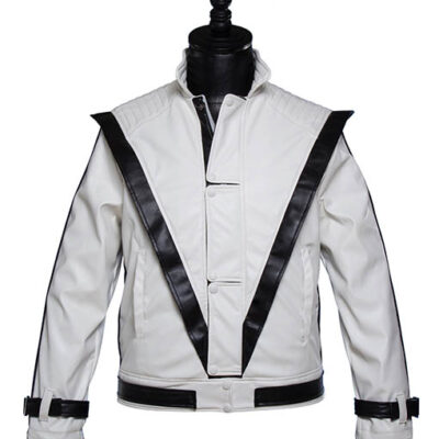 Michael Jackson White Thriller Leather Jacket