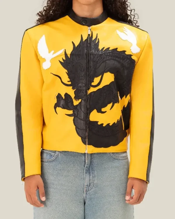 Dua Lipa Buenos Aires 2025 Dragon Leather Jacket - Image 2