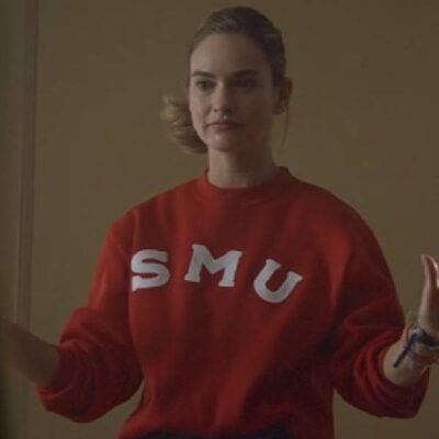 Swiped Lily James Red Sweatshirt