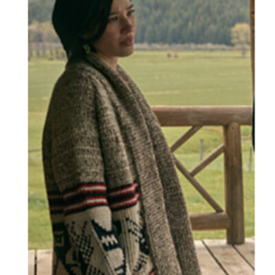 Yellowstone S05 Kelsey Asbille Grey Aztec Print Cardigan