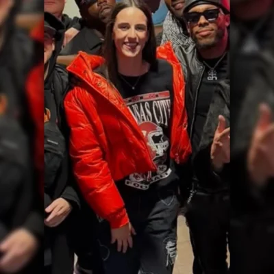 Caitlin Clark Red Puffer Jacket