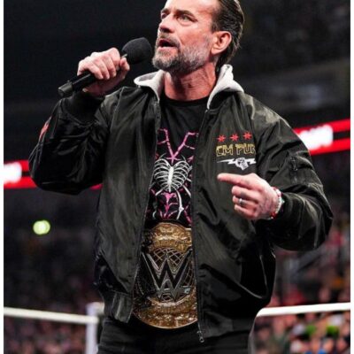 CM Punk Black Hooded Bomber Jacket